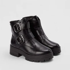 Bota Biker Mississipi Tratorado Fivela Estilizada Preto