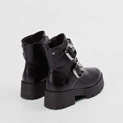 Bota Biker Mississipi Tratorado Fivela Estilizada Preto