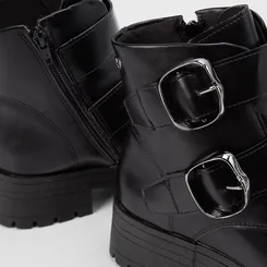 Bota Biker Mississipi Tratorado Fivela Estilizada Preto