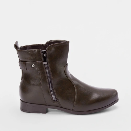 Ankle Boot Mooncity Detalhe Fivela Marrom