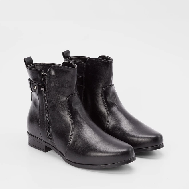 Ankle Boot Mooncity Detalhe Fivela Preto