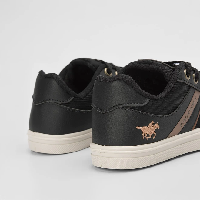 Tênis Infantil Polo Energy Recorte Lateral Preto