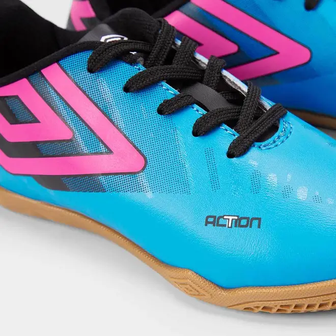 Chuteira Infantil Futsal Umbro Rosa & Azul