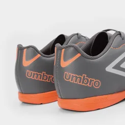 Chuteira Infantil Futsal Umbro Laranja & Cinza