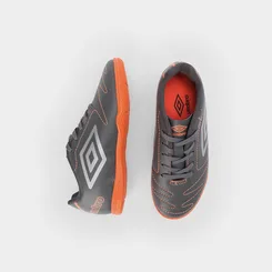 Chuteira Infantil Futsal Umbro Laranja & Cinza