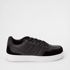 Tênis Vertus Casual Masculino Detalhe Camurça Preto