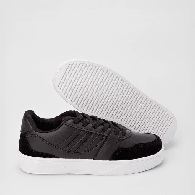 Tênis Vertus Casual Masculino Detalhe Camurça Preto