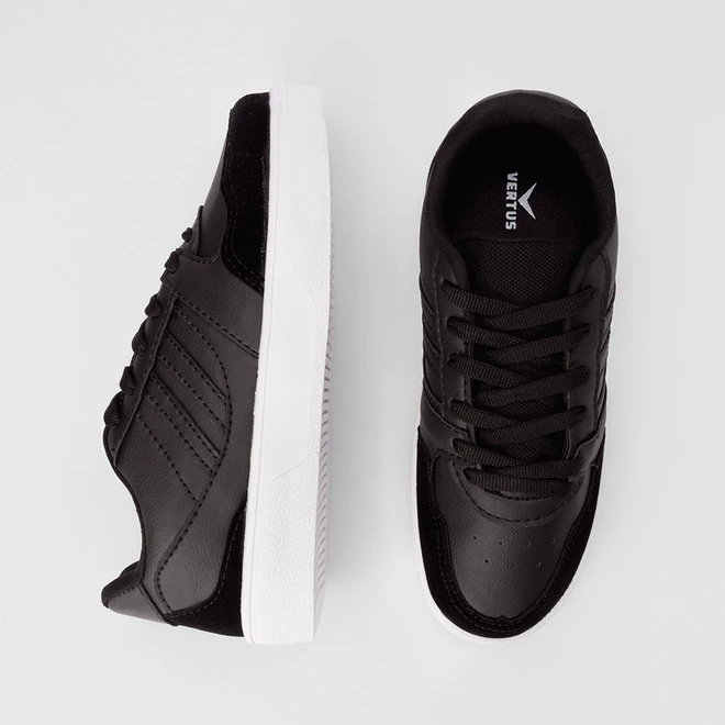Tênis Vertus Casual Masculino Detalhe Camurça Preto