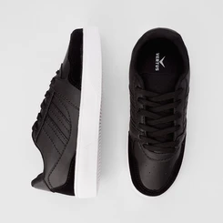 Tênis Vertus Casual Masculino Detalhe Camurça Preto