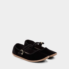 Sapatilha Boneca Feminina Moleca Veludo Fivela Preto