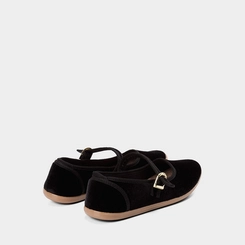 Sapatilha Boneca Feminina Moleca Veludo Fivela Preto