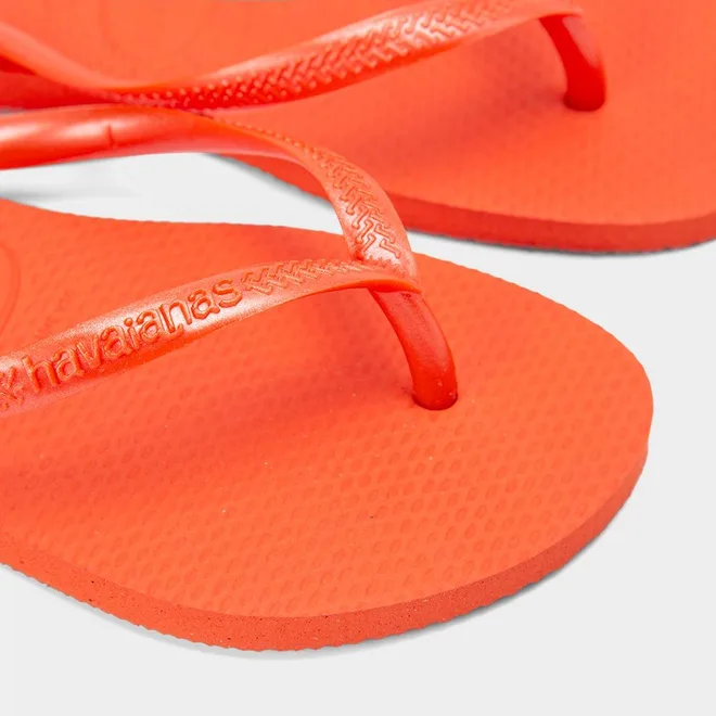 Chinelo Feminino Havaianas Slim Original Metalizada Laranja