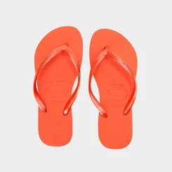 Chinelo Feminino Havaianas Slim Original Metalizada Laranja