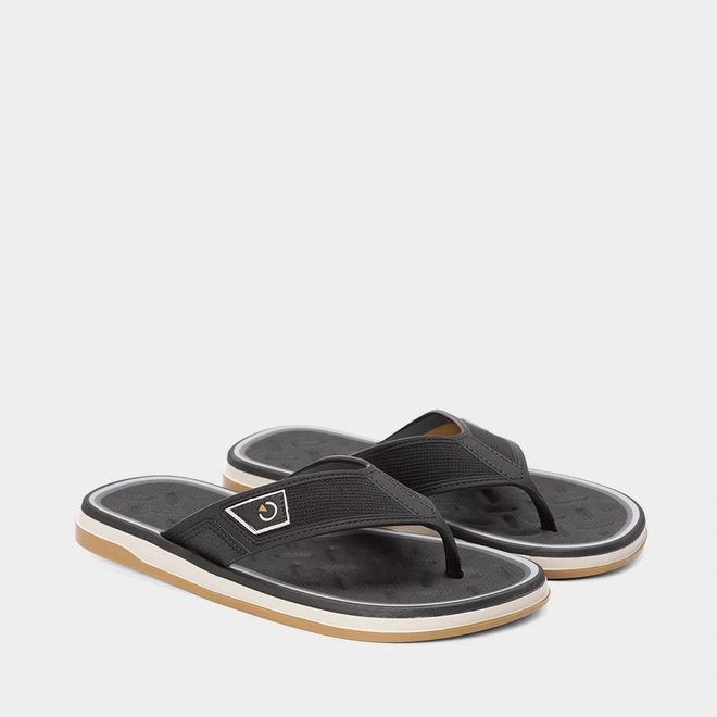 Chinelo Cartago Malaga Preto & Bege