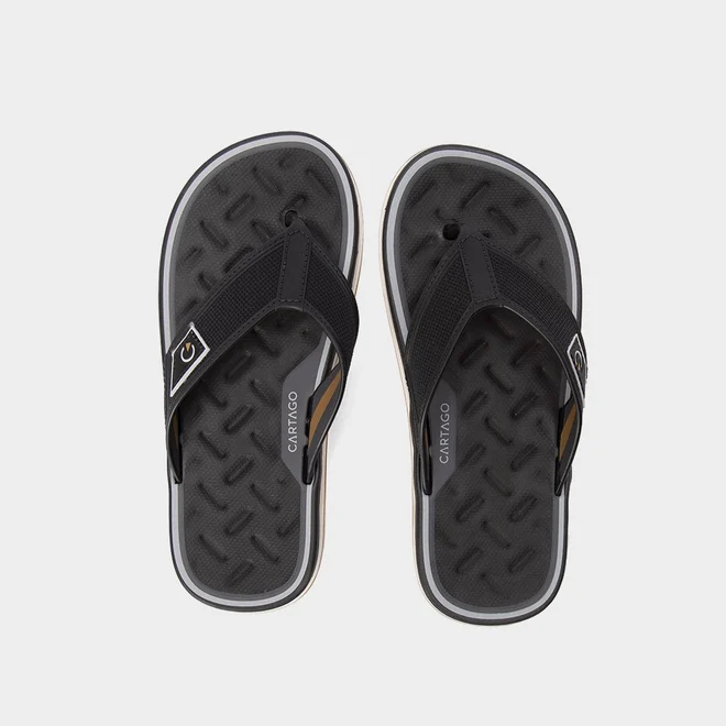 Chinelo Cartago Malaga Preto & Bege