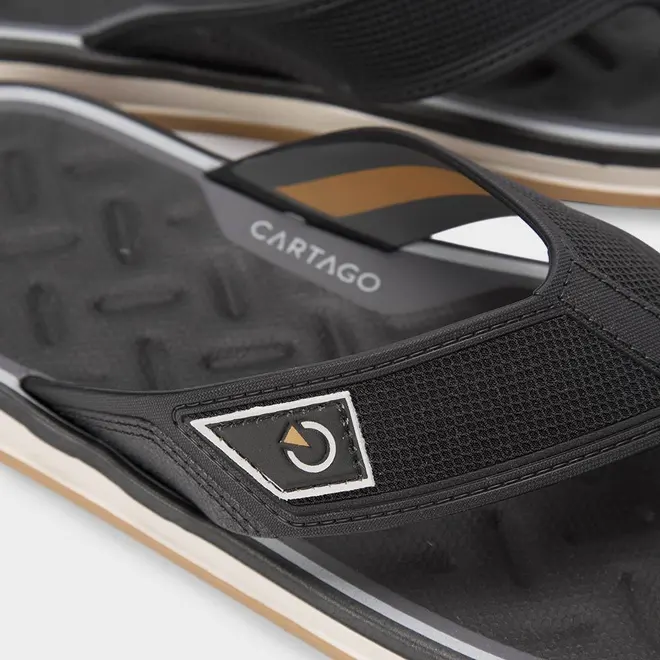 Chinelo Cartago Malaga Preto & Bege