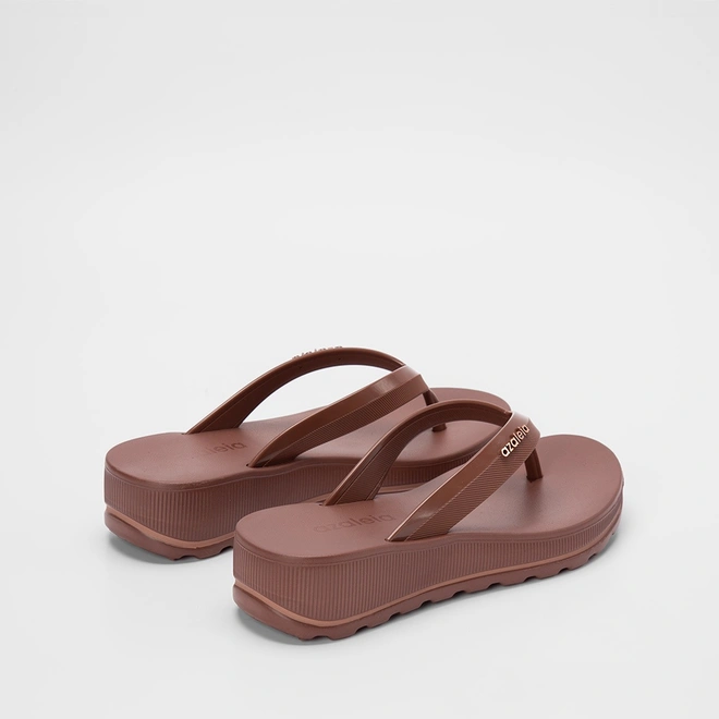 Tamanco Azaleia Anabela Fabi Light Line Marrom