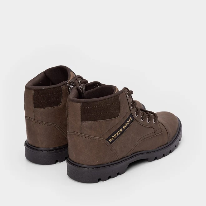 Bota Coturno Masculina Ollie Originals Worker Camurça Marrom