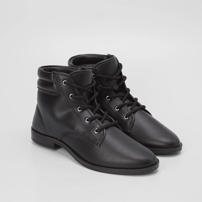 Ankle Boot Moleca Básica Salto Baixo Preto