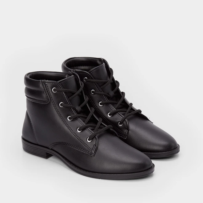 Ankle Boot Moleca Básica Salto Baixo Preto