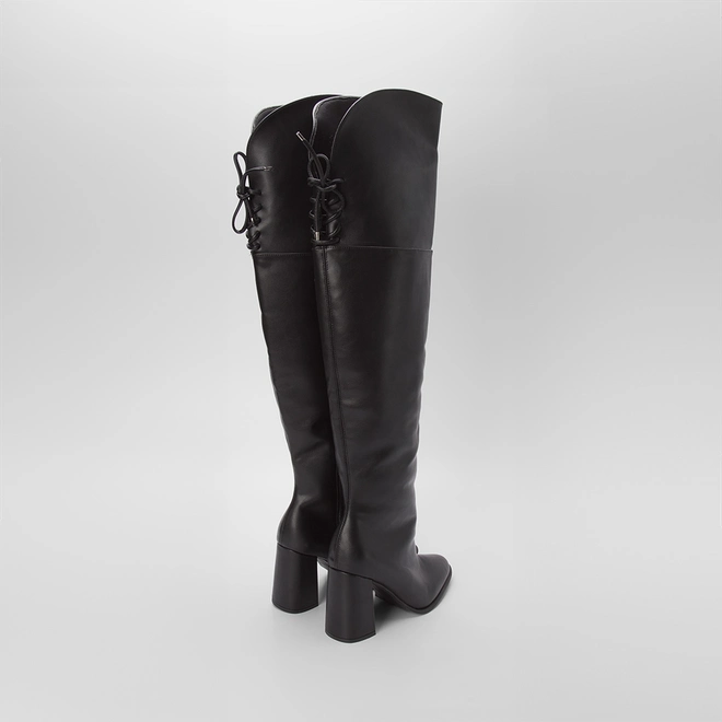 Bota Over The Knee Gabriela Salto Alto Amarração Preto