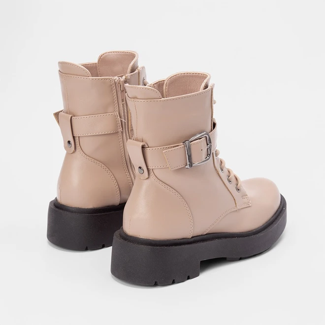 Bota Coturno Sua Cia Plataforma Fivela Bege