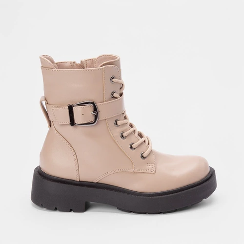 Bota Coturno Sua Cia Plataforma Fivela Bege