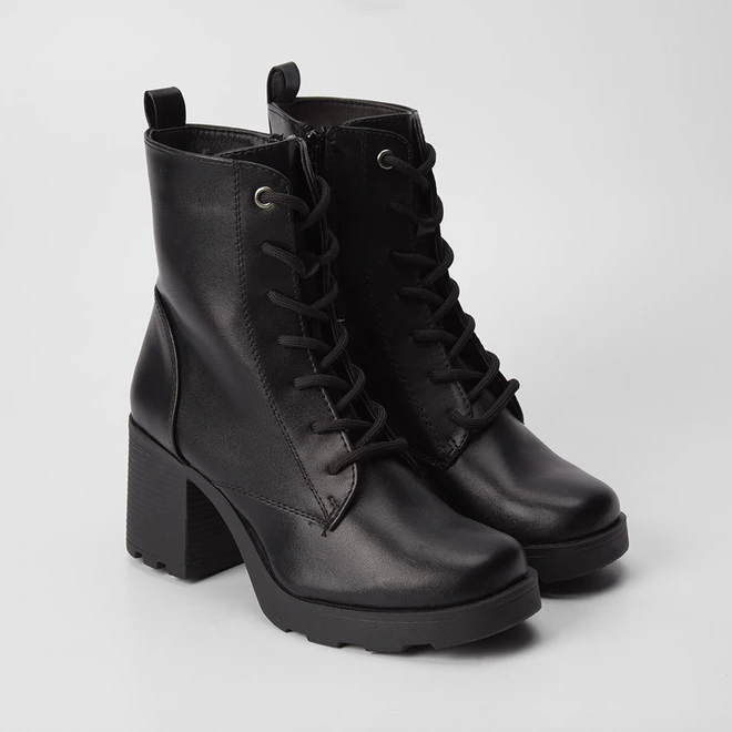 Bota Coturno Sua Cia Salto Bloco Preto