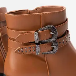 Ankle Boot Sua Cia Fivela Estilizada Caramelo