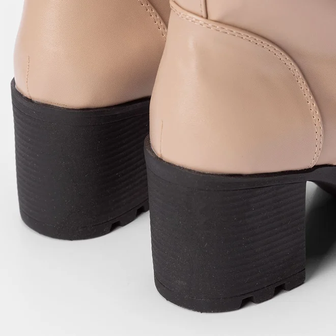 Bota Coturno Sua Cia Salto Bloco Bege