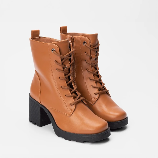 Bota Coturno Sua Cia Salto Bloco Caramelo