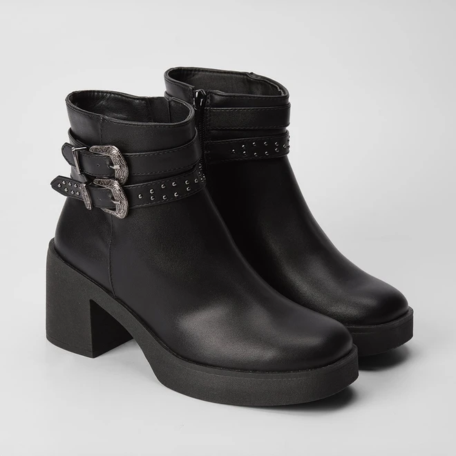 Ankle Boot Sua Cia Fivela Estilizada Preto