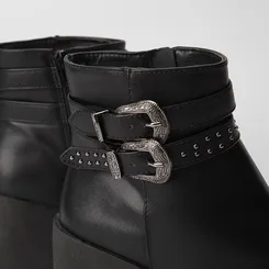 Ankle Boot Sua Cia Fivela Estilizada Preto