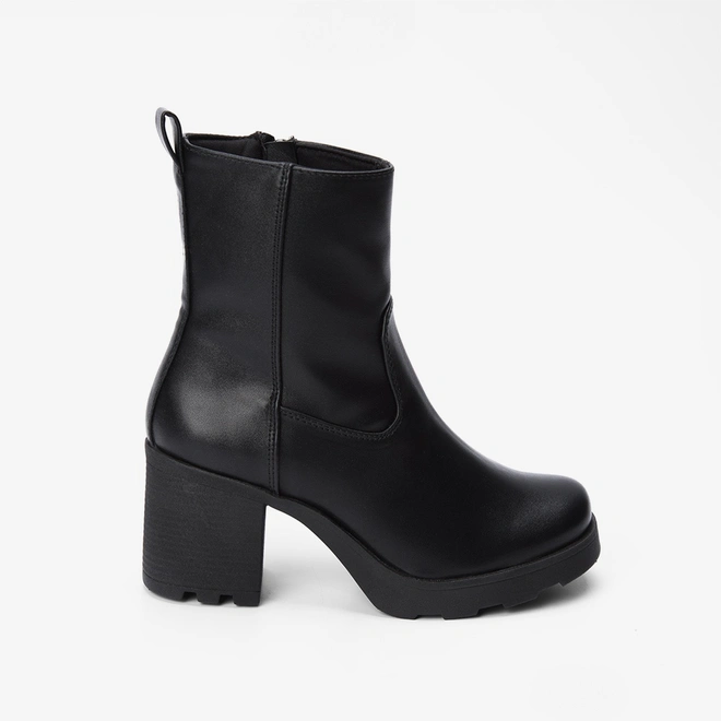 Bota Sua Cia Cano Médio Salto Bloco Preto