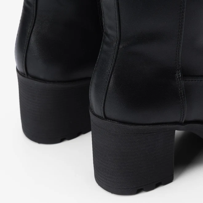 Bota Sua Cia Cano Médio Salto Bloco Preto