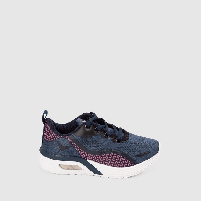 Tênis Vertus Infantil Jogging Grid Rosa & Marinho
