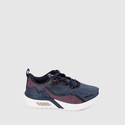 Tênis Vertus Infantil Jogging Grid Rosa & Marinho