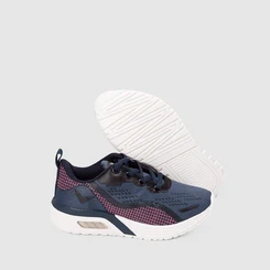 Tênis Vertus Infantil Jogging Grid Rosa & Marinho