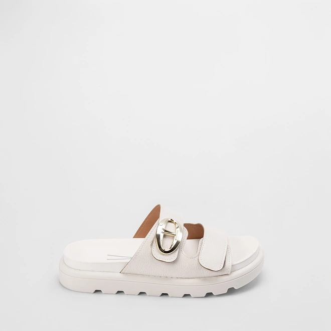 Papete Vizzano Flatform Tira Ampla Fivela Off White