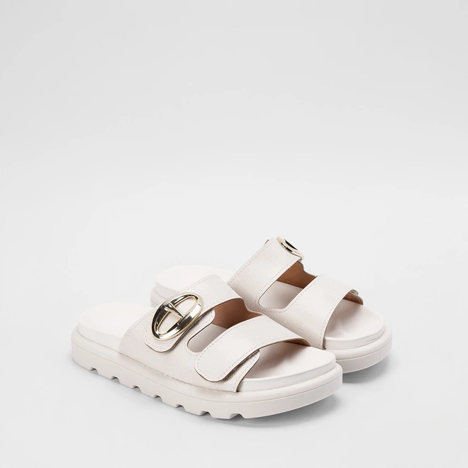 Papete Vizzano Flatform Tira Ampla Fivela Off White