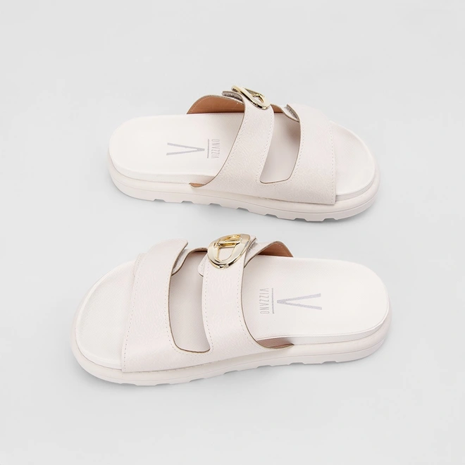 Papete Vizzano Flatform Tira Ampla Fivela Off White