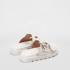 Papete Vizzano Flatform Tira Ampla Fivela Off White