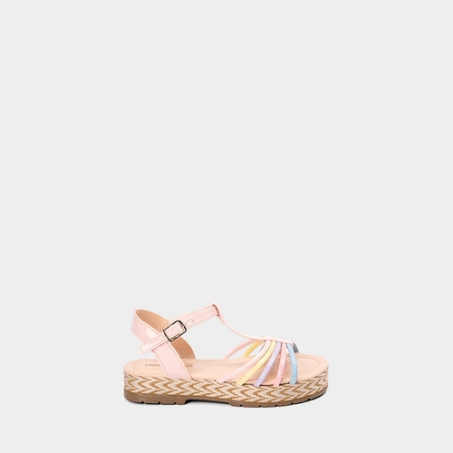 Sandália Infantil Gabrielinha Flatform Multitiras Rosa