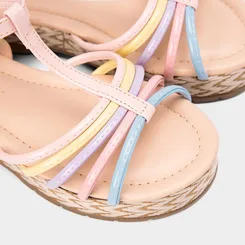 Sandália Infantil Gabrielinha Flatform Multitiras Rosa