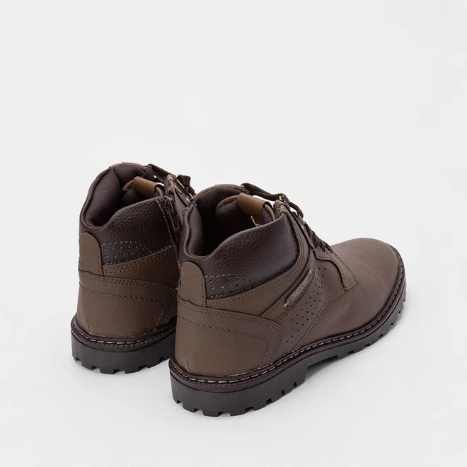 Bota Coturno Masculina Mac & Jac Detalhe Ilhós Marrom