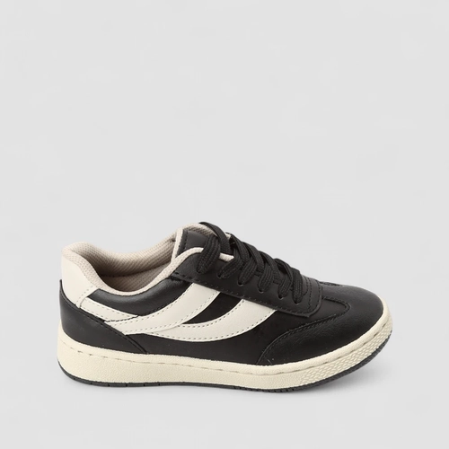 Tênis Casual Infantil Vertus Recorte Lateral Preto