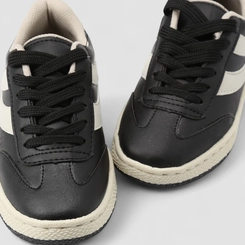 Tênis Casual Infantil Vertus Recorte Lateral Preto