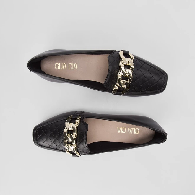 Mocassim Sua Cia Bridão Corrente Preto