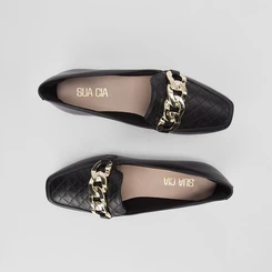 Mocassim Sua Cia Bridão Corrente Preto