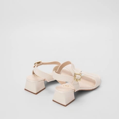 Sandália Infantil Molekinha Salto Geométrico Fivela Off White